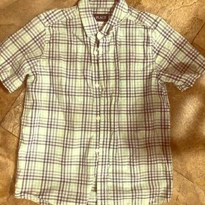 Boys button down plaid shirt